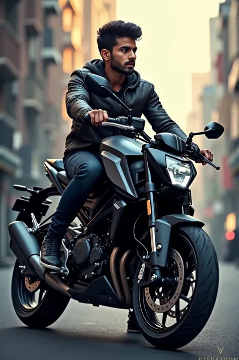  A name of boy Arjun on Yamaha Mt 15 motorbike with stylish background 