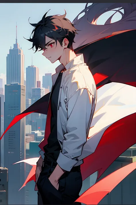 
Male, city background, Adult, Casual Wear, Vampire