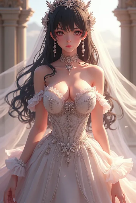 Create shinobu with busty wedding dress


