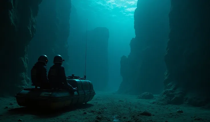 Location: Deep ocean, the drilling site.
Scene: Sarah leads a dive team to the drilling site in a submersible vehicle. As they descend deeper than ever before, the camera captures breathtaking visuals of the ocean, its vast darkness only occasionally inter...