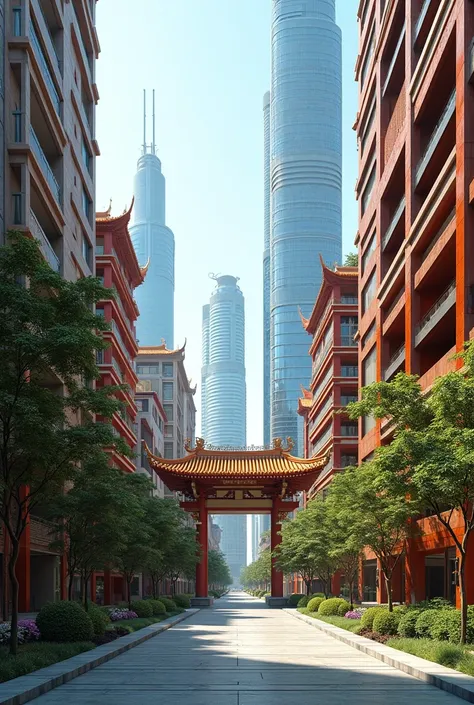 (photorealism:1.2), Asian country with modern British architecture