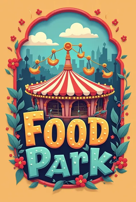 Create an amusement and food park logo that is not visible  

