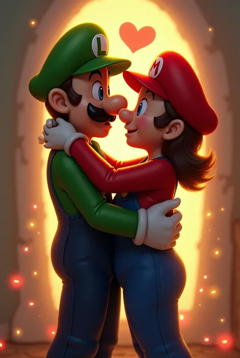 Mario x Luigi ship art, making out, Spicy