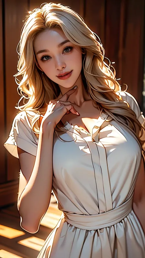 "(Very detailed, Realistic, Best Quality, 4K, 8k, High resolution, masterpiece:1.3),exuding grace and charm, Anya Ivanova, Tall and slim, Long, straight platinum blonde hair, Long hair that reaches down to the waist、Striking blue eyes, Warmth and compassio...