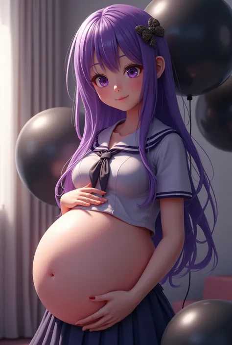 Hair Bow, purple hair,Big Baby Bump pregnant, School girl, Big , nipple, cum, Big Black Balloons,16 years girl, Big pregnant Belly, Big Pregnant girl, Largest Belly of Pregnant, Huge Pregnancy, background hotel room,Huge 9 months Pregnancy Belly, hugest pr...