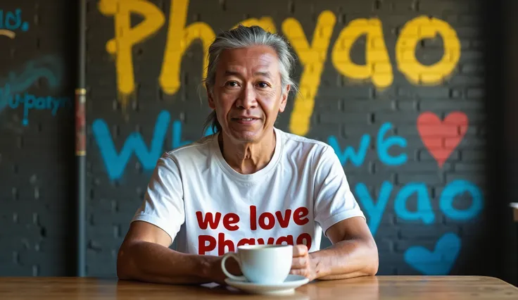 
SeaArt - โรบอท
Txt2Img
สตูดิโอ
 
Long shot, realistic shot of a 50 years old siamese man , light gray Ponytail hair , white slim fit t-shirt and the red text "we love phayao". dark blue jean sitting on a chair, table, with a cup of coffee placed on it, wi...