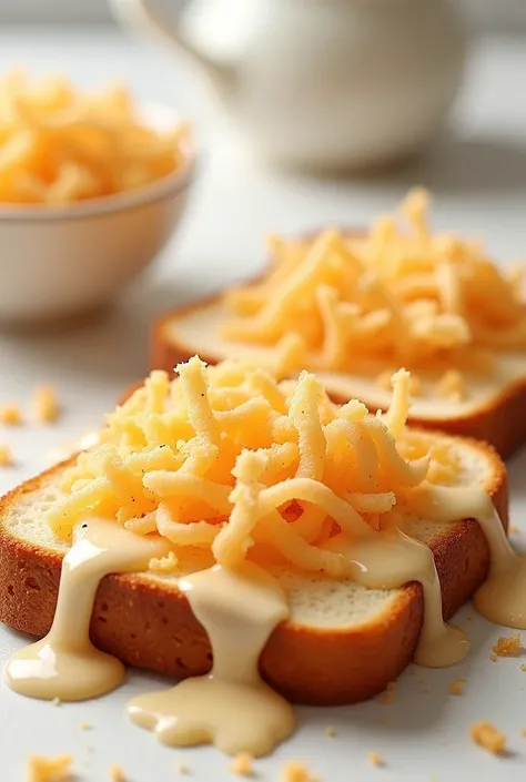 Pork floss toast with condensed milk