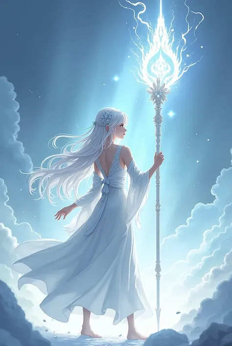 Beautiful White Staff anime