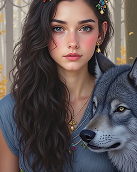 Woman and wolf