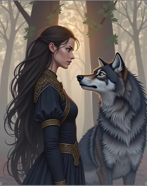 Woman and wolf