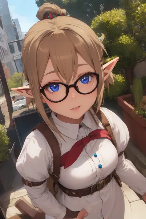 make a realistic elf boy with really big ears and glasses