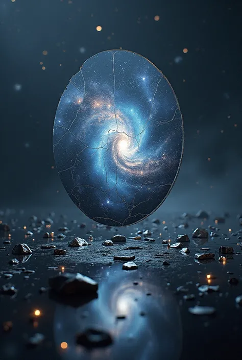 Broken mirror reflecting universe
