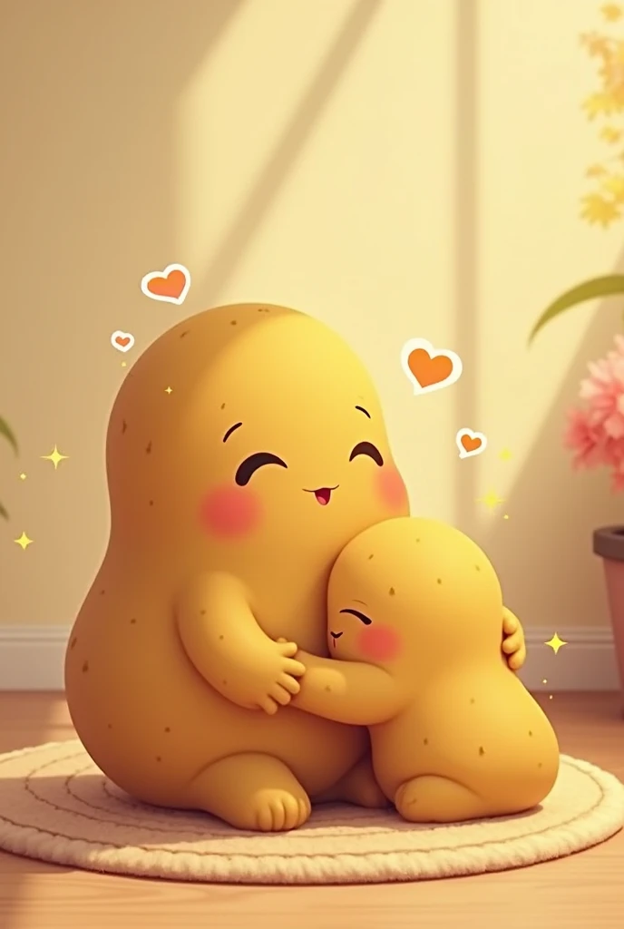  patato mother kiss and love  patato  for kid cartoon