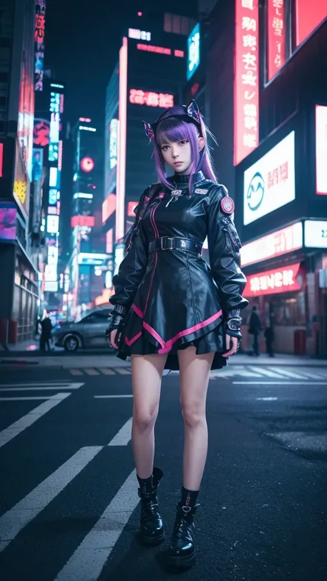 Anime girl in a dress and headband standing in front of a building, digital Cyberpunk anime art, Digital Cyberpunk - Anime Art, Anime Cyberpunk Art, Cyberpunk Anime Girl, Cyberpunk Anime Girl mech, Anime Style 4k, Best anime 4k konachan wallpaper, Cyber Sc...