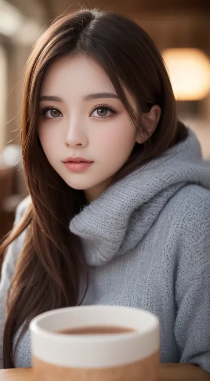 Tabletop, Highest quality, shape, Very detailed, finely, High resolution, 8k wallpaper, Perfect dynamic shape, Beautiful and beautiful eyes, Winter women&#39;s fashion,Straight hair,Small breasts、Natural color lip, Bold sexy pose,smile、20-year-old girl、cut...