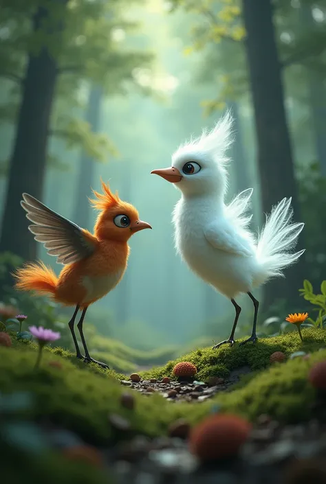 There lived a Naughty  bird and a Ghost Bird in a forest