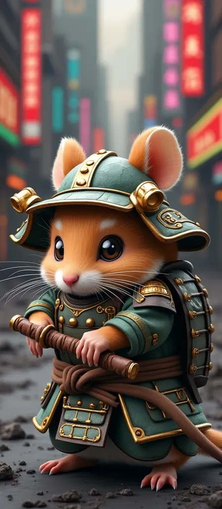 Make this hamster samurai, keep ninja turtles