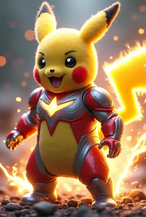 a fusion between ultraman and pikachu