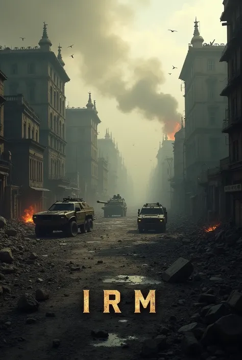 A war background with a title as IRM