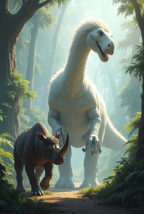 White Dinosaur and rhinoceros 