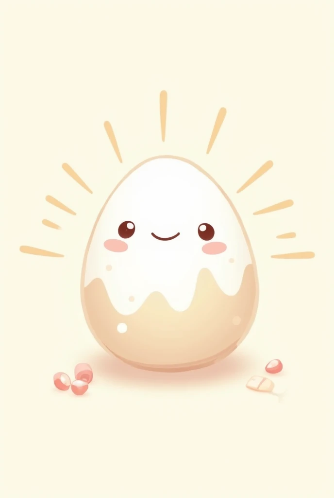 Make a cute egg logo with Japanese-style lines.