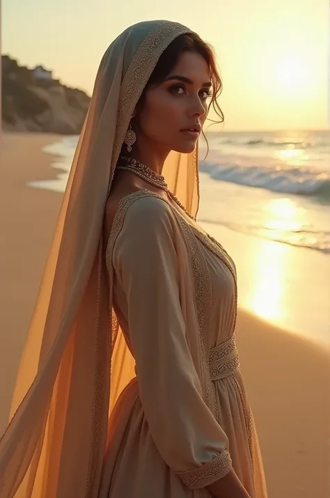 Beutiful arab woman in the beach