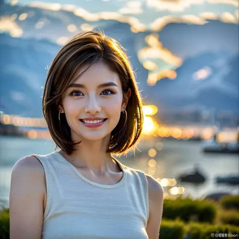 (Realistic, 超Realistic:1.4), 16K HDR, High resolution,((Whiskey Glass)),((Whiskey Bottle)),((Whiskey Glass)),Happy smile、Short Hair,The best smile、Japanese actress,so beautiful(It looks like the real thing),Evening Dresses,Cocktail Dresses、Whiskey Bottle、T...