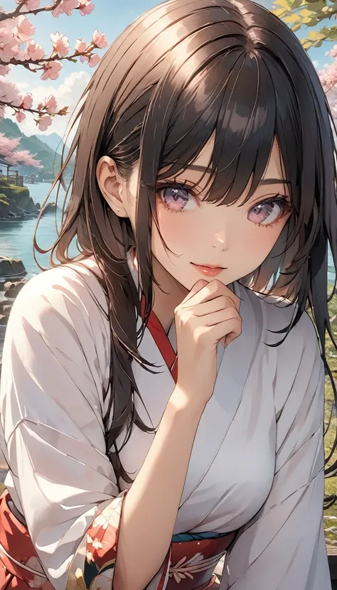 (Highest quality, 4K, 8k, High resolution, masterpiece:1.2), Very detailed, Picturesque, Anime style photo, Photo Anime:1.37)、A beautiful Japanese woman