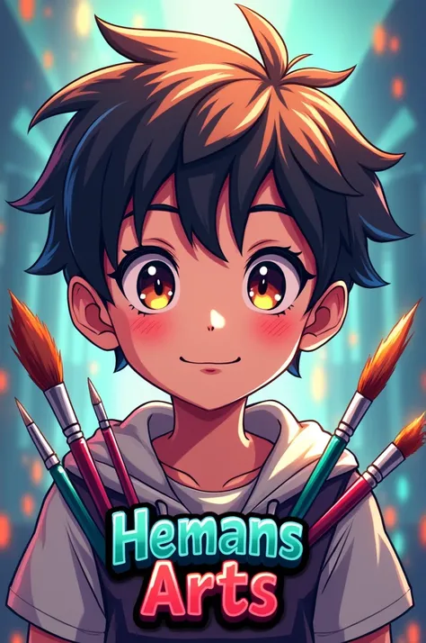 Anime arts Youtube channel logo design
Channel name Hemansarts arts boy