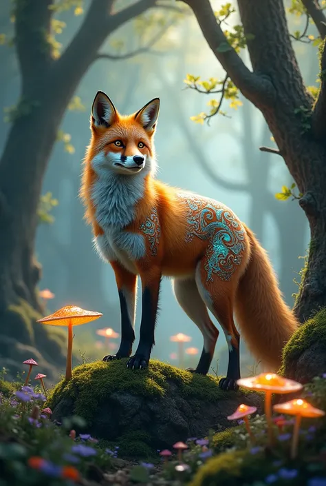 Sure! Here’s a prompt for an artwork featuring an animal:

**Prompt: "Mystical Forest Guardian"**

Imagine a majestic fox with shimmering fur, adorned with intricate patterns that reflect the colors of the forest around it. The fox stands atop a moss-cover...