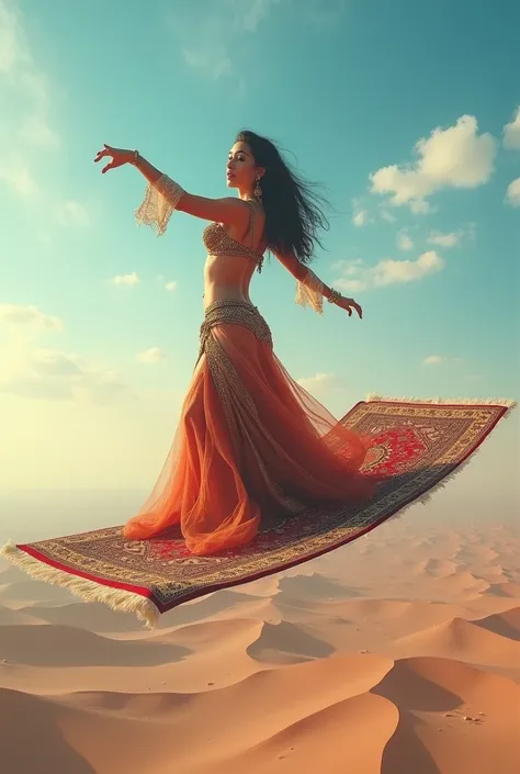 Flying carpet with a belly dancer 