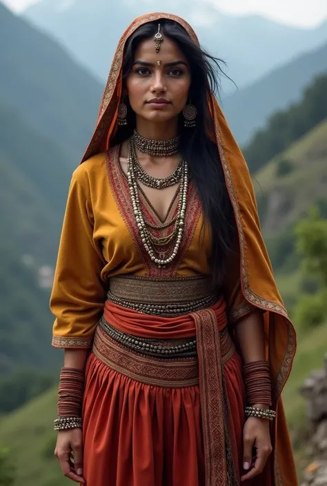 Garhwali woman with Garhwali traditional outfit 