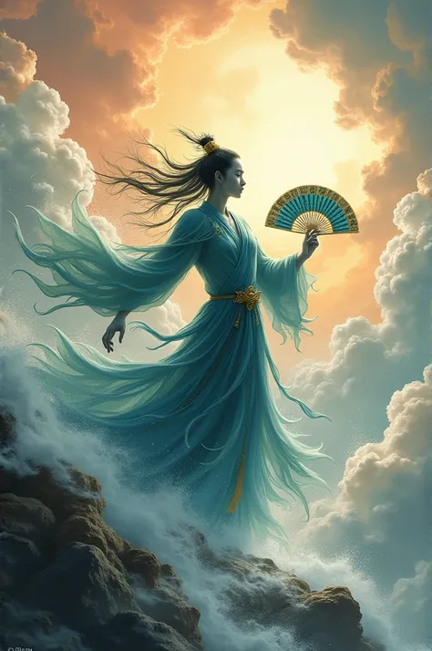 The wind god is a god with an odd shape without a head. His treasure is a magical fan. He often turns small winds into big storms according to the Jade Emperors orders.Man
