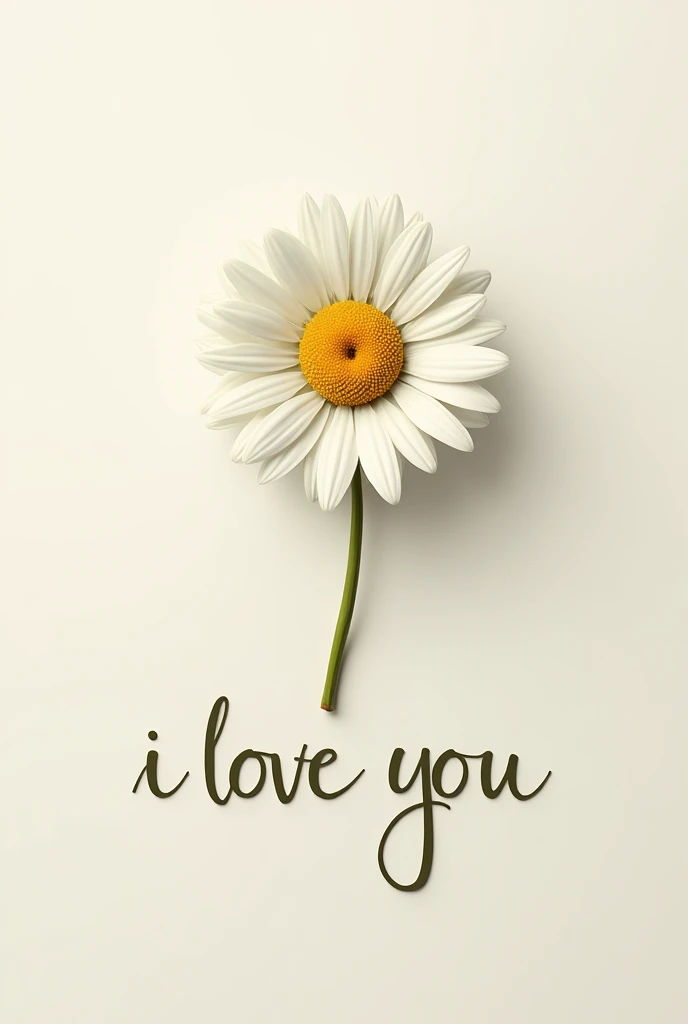 Realistic daisy with its stem with a nice font text that says:
"I love you bb atte: Daniel"