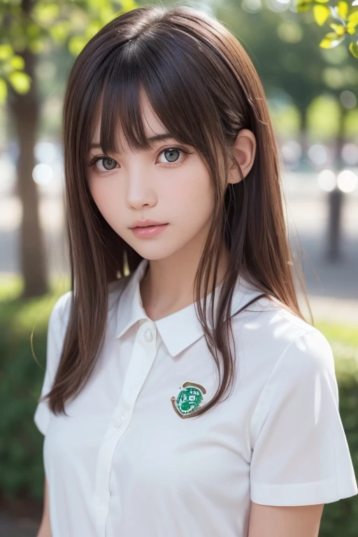 One Girl, (Beautiful girl, Delicate girl:1.3), (:1.3),
break, (uniform, Seraphim:1.3),
break, Very beautiful eyes, (Symmetrical eyes:1.3),
break, (Lush green park:1.3), Perfectly shaped fingers,
break, Small breasts, Brown eyes, Parted bangs, Brown Hair,
b...