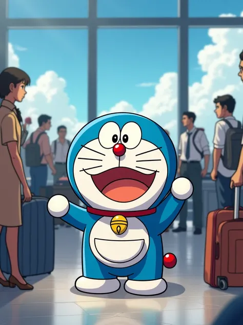 Doraemon gets caught in immigration inspection