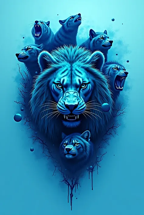 logo with every apex predator,blue themed