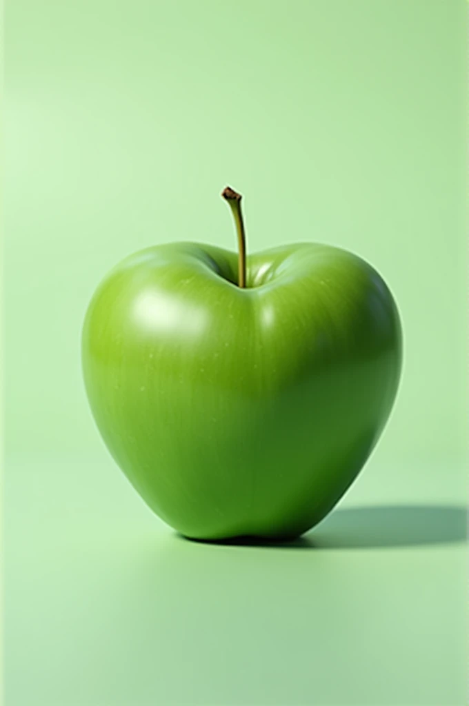 Heart shaped green apple 
