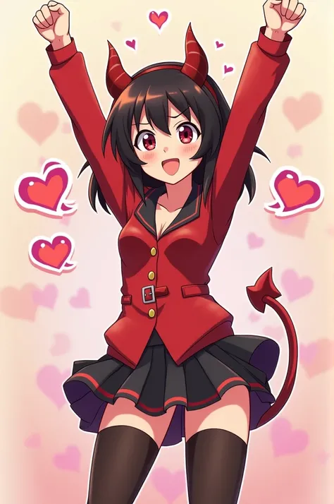 Megumin(KonoSuba)、1girl in、solo、(master piece)、highest quality、pastel colour、Glossy、Overuse of chromatic aberration、spoken hearts、victory pose、fart、a lot of gas、embarrassing、blush、Satisfied smile、Be red in the face、Gas comes out of the butt