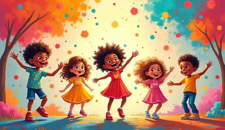 Create colourful thumbnail for days of week kids dancing 