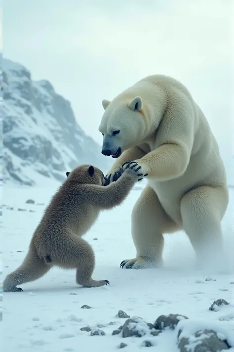 Wolverine vs. Polar Bear**
   - **Image Concept**: A polar landscape with Wolverine facing off against a massive polar bear. The bear is swiping with its paw while Wolverine is dodging, showcasing the raw power of the bear against Wolverine’s agility and r...