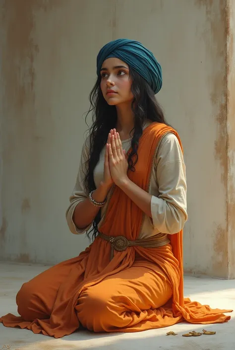 Beautiful Sikh teen girl paryring to god 