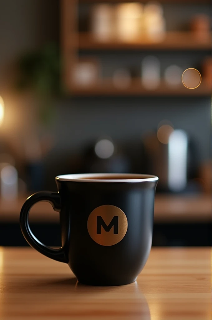 MUK COFFEE black logo on the cup counter vibe