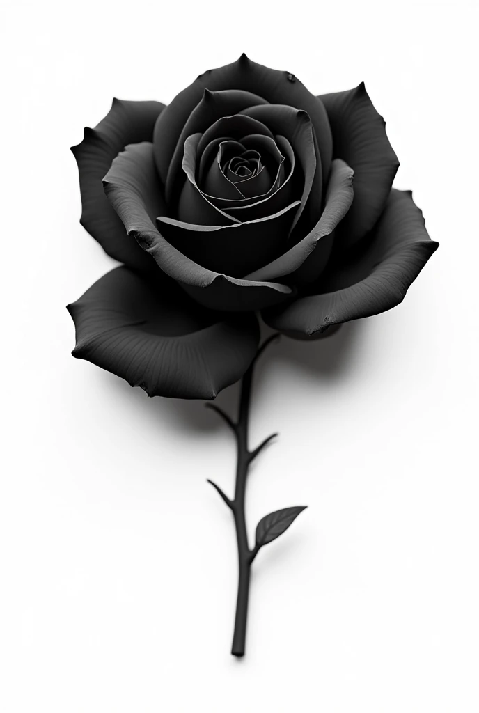 Make a beautiful black rose with white background
  high resolution for t shirt to print
