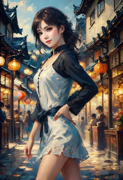 Beautiful Japanese woman, Short, beautiful figure, cute butt. elegant black dress, high heels, (smile). Masterpiece, best quality,(highly detailed:1.2),(detailed face and eyes:1.2), 8k wallpaper, natural lighting. core shadows, high contrast, bokeh.