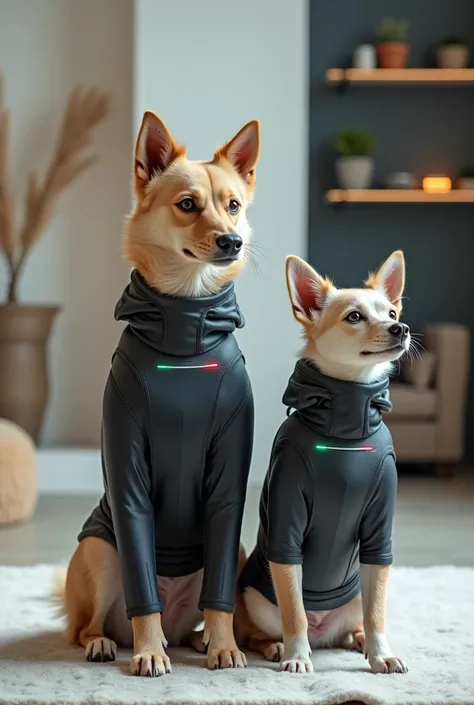 futuristic pet clothing that uses sustainable fabrics along with accessories 

