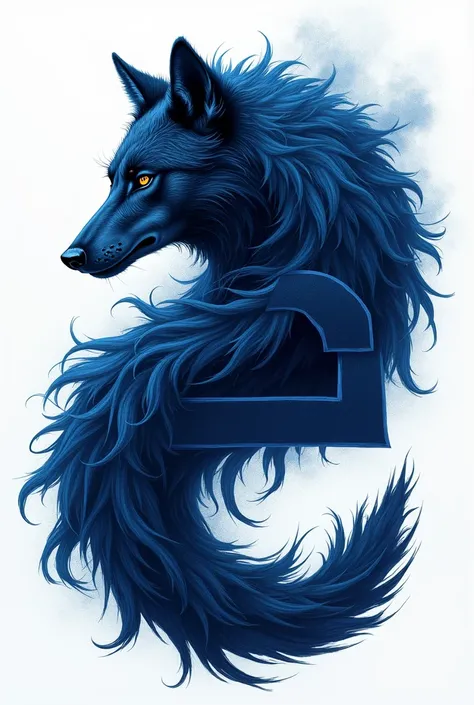 Can you provide a Picture of a "E" fonts with a dark blue color with wolf design, thank you Ill appreciate it if you provide some and it should be printable 