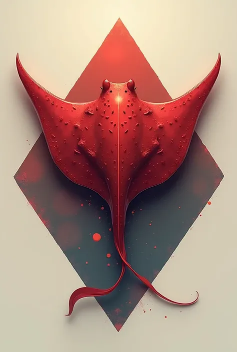 Create a beautiful
 red sting ray logo