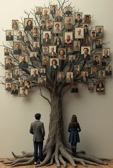 GENEALOGICAL TREE, photos with people from behind in 3D and preserving the details