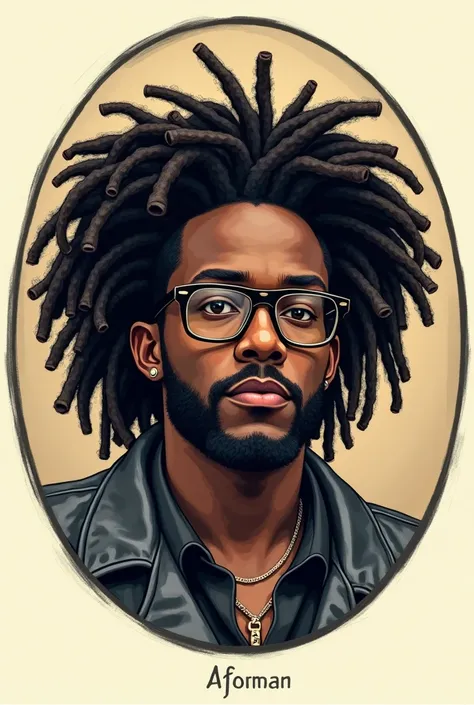 Head of Afroman with glasses in the circle border